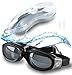 Swim Goggles- Wide Clear Vision,No Leaking ,Anti Fog,UV Protection,Triathlon ,100% Silicone -Goggles+Ear Plugs For Adults, Men, Women, Youth (Black)