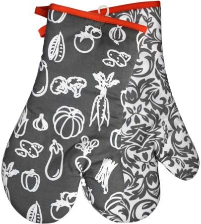 Hotel Veggies Oven Mitt Pair - Grey