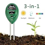 Enviroment Soil Meter, 3-in-1 Soil Test Kit for Rapitest Plant PH Moisture Sensor Meter Light with Garden Indoor or Outdoor Various Plants Care-No Battery Needed