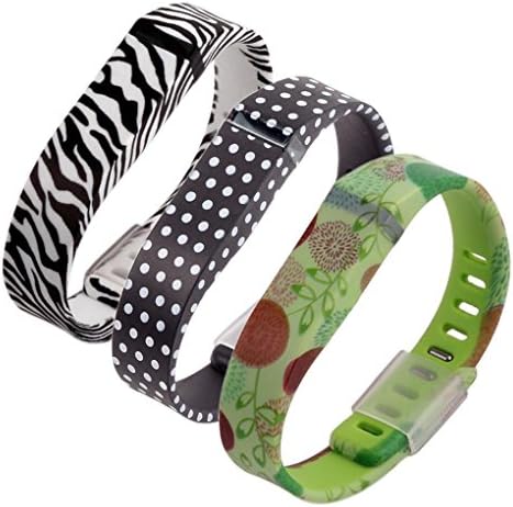 Fitbit Flex Wristband, Bixu Replacement Band for Fitbit Flex with Clasp Large Size and TPE Protective Cap 3pcs Zebra