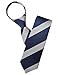 H2H Mens Fashion Comfortable Zipper Stripe Patterned Neck Tie Navy (KMANT0124)
