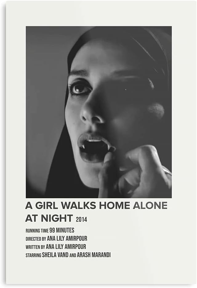 A Minimalist Night Minimalistic Girl Movie Walks Home Alone at - The Best and Newest Poster for Wall Art Home Decor Room I - Customize