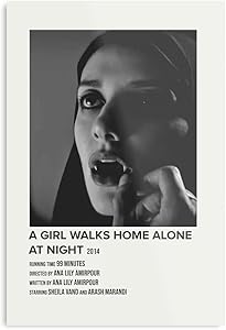 A Minimalist Night Minimalistic Girl Movie Walks Home Alone at - The Best and Newest Poster for Wall Art Home Decor Room I - Customize
