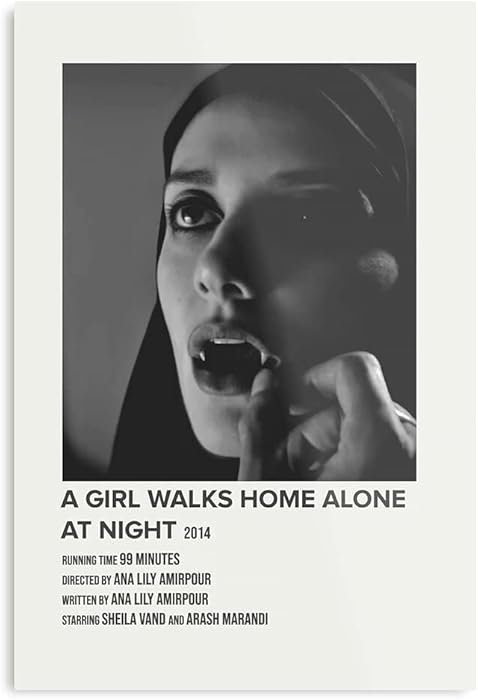 A Minimalist Night Minimalistic Girl Movie Walks Home Alone at - The Best and Newest Poster for Wall Art Home Decor Room I - Customize