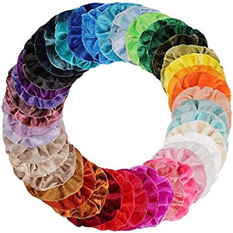 GATOOKO- Pack of 45 Hair Scrunchies Hair Scrunchies Velvet Elastics Hair Bands Scrunchy Hair Ties Ropes Scrunchie For Women Girls Hair Accessories (45 Pcs)