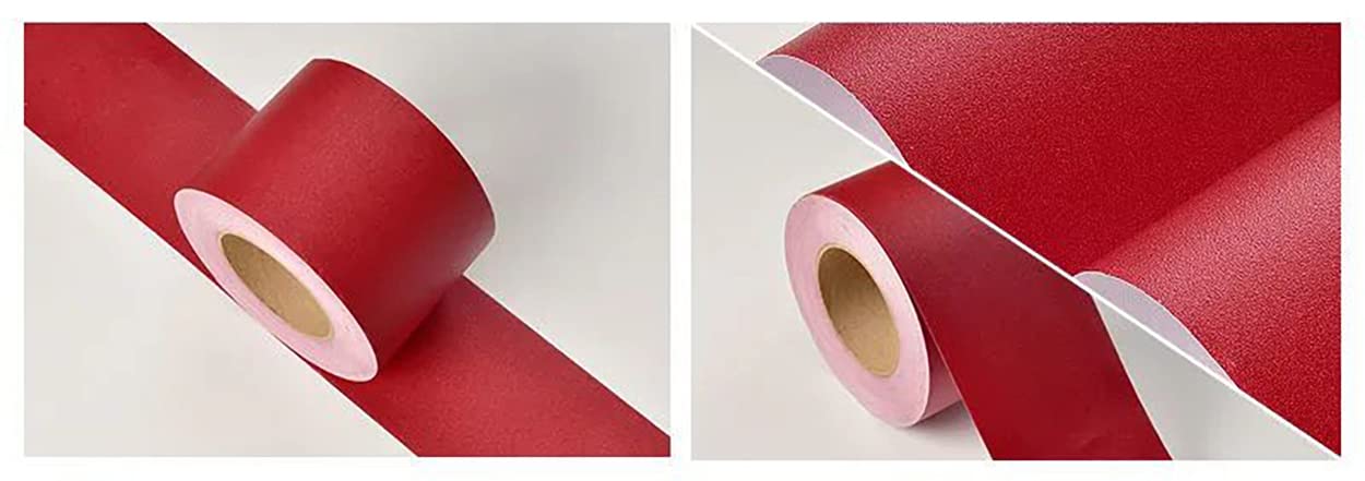 VisitRyl Wallpaper Border Peel and Stick for Bathroom Wall Border Sticker Home Ceiling Decorative Border Red Cinnabar 8cm X 500cm