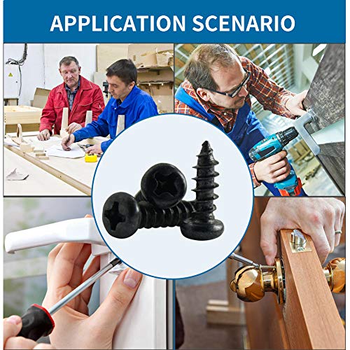 MEIYYJ M1 M1.2 M1.4 M1.7 Mix PA Phillips Head Micro Screws Round Head Self-Tapping Electronic Mini Wood Screws Kit, Pack of 1000