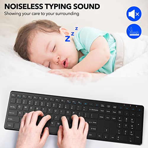 Wireless Keyboard, WisFox 2.4GHz Compact Portable Quiet Computer