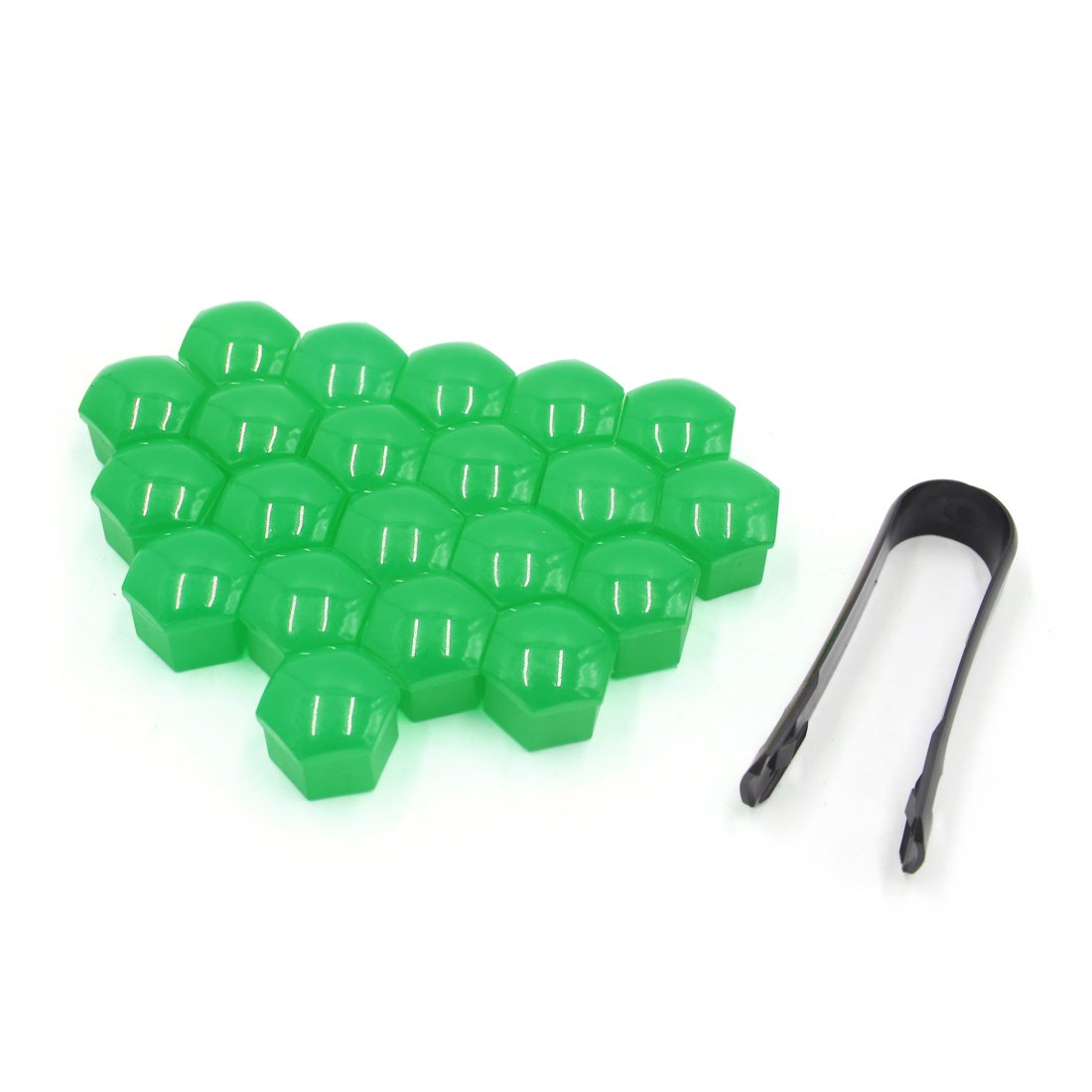Cache écrou De Roue Feu Vert sourcing map 20pc 17mm Plastique Vert Cache vis écrou Roue dépose Auto