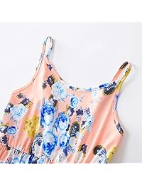 Yaffi Mamá y yo a juego Maxi vestido floral impreso sin mangas vestido para madre e hija