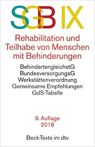 Sgb Ix Rehabilitation Und Teilhabe Behinderter Menschen Amazon Co