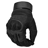 Military Hard Knuckle Tactical Gloves Motorcycle Gloves Motorbike ATV Riding Army Combat Full Finger Gloves for Men Airsoft Paintball Black Medium