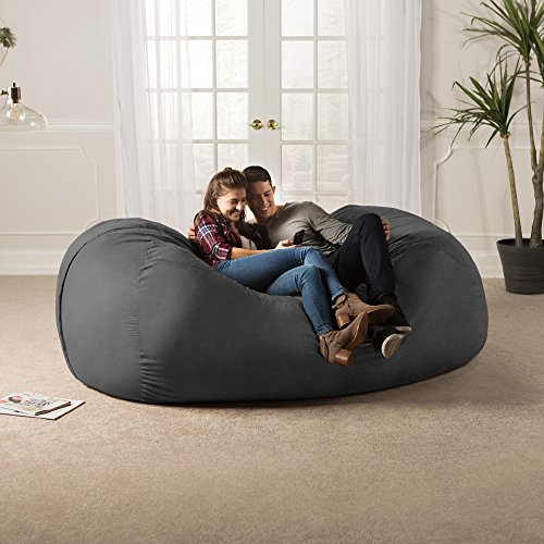 Jaxx 7 Foot Bean Bag Sofa, Charcoal Pricepulse