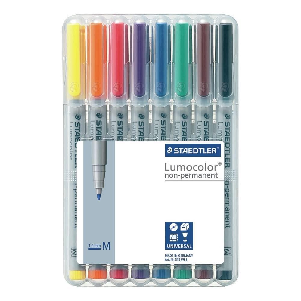 Staedtler Lumocolor 316WP8Pen Fine Tip, approx. 0.6mm Non-Permanent Staedtler Box, Pack of 8 sortiert non permanet M