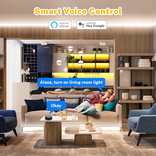 TENDIST White COB LED Strip Light WiFi Alexa Compatible, 3000k to 6500k Warm White to Cool White Dimmable Ultra Bright COB Strip, Cabinets Lighting with Remote and App for Kitchen, Bedroom (7M)