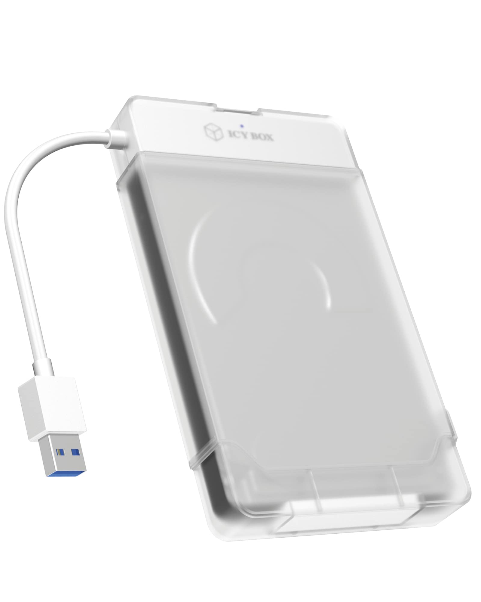 ICY BOX USB 3.0 to SATA Adapter for 2.5" HDD/SSD with Protective Case for Adapter and Drive, SATA III, UASP, IB-AC703-U3