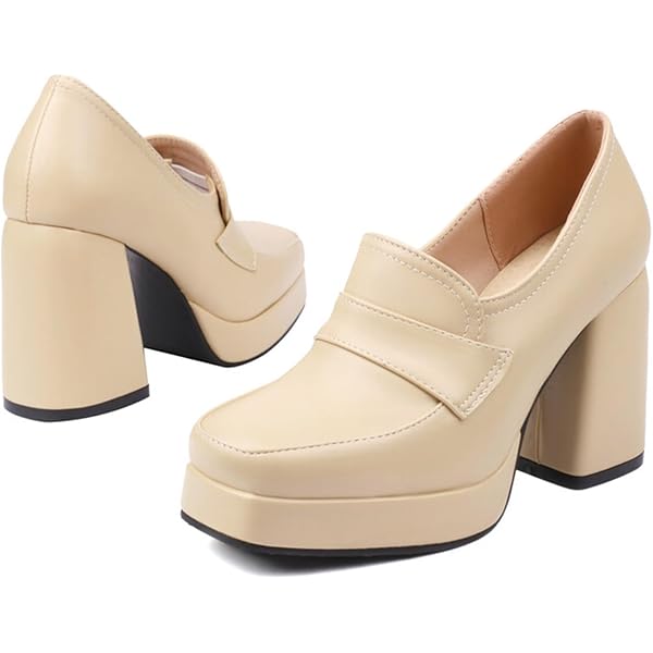 thumbnail image 2 of Alyaafifa Women's Chunky Heel Platform Booties - Square Toe Lace Up Dress Shoes For Wedding & Parties 2 of 12