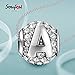 SOUFEEL New Letter A Charms Swarovski 925 Sterling Silver Charms for Bracelets Necklaces Letters Series
