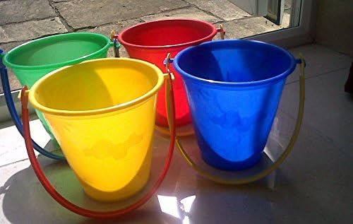 MillProducts 4 X Bargain Small 12Cm Sea Patterned Bucket-Party Bag/Beach/Cocktails - 1 Set = 4 Buckets