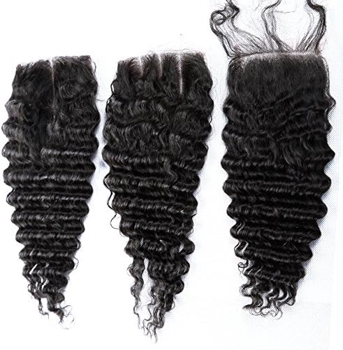 Shirley Hair Malaysian Curly Closure Deep wave Sexy Formula Malaysian Virgin Hair 30g Knots Not Bleached with Baby Hair Human Hair 4x4 size