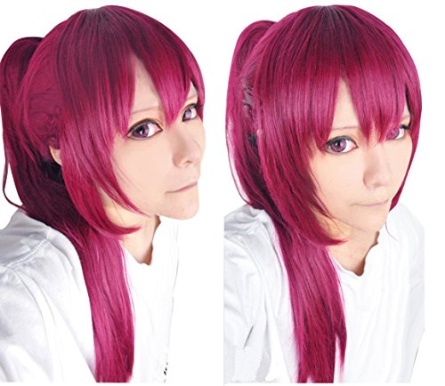 EZ2WORLD Free! Gou Matsuoka Long Red wine Cosplay Wig + clip ponytail