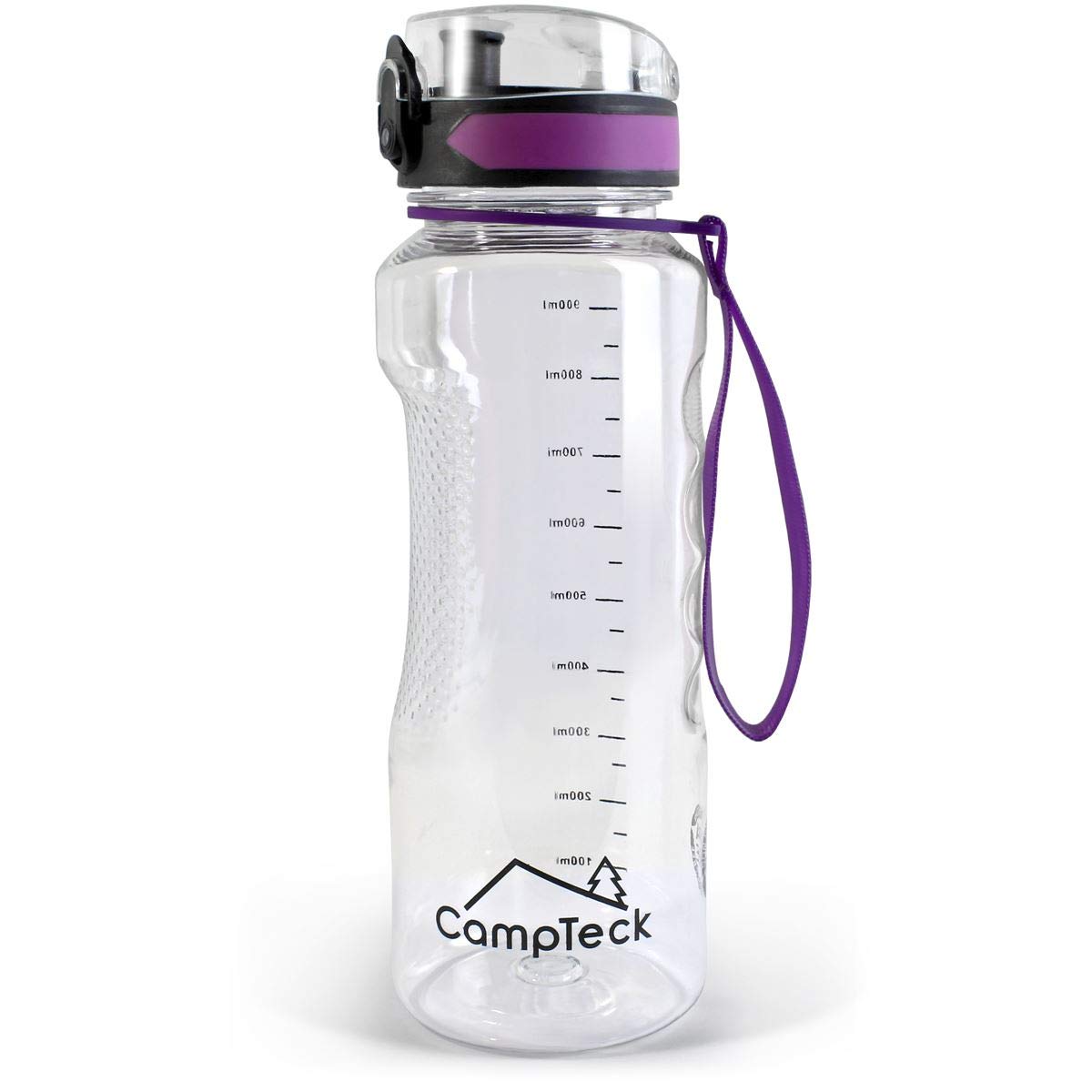 CampTeck U6971-1 litre water bottle (1000ml - 34 fl. oz.) Sports Drinks Bottle BPA Free Tritan - Leak Proof Flip Lock Lid - with Carry Strap - Purple - 1000ml (1Litre)