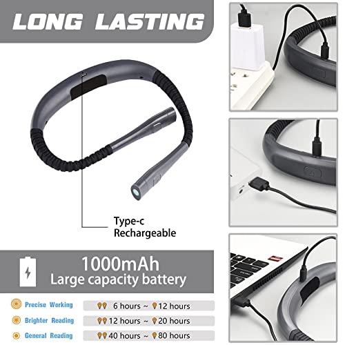 COREBAY LED Neck Reading Light，Book Light for Reading in Bed，Rechargeable LED Light Perfect for Knitting, Crafts, and Readers