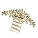 Big Hair Comb Silver/Gold Tone Hair Pins Women Hair Jewelry Bridal Hair Accessories Crystal Combs FA2944 (Gold)