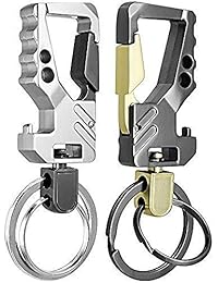 Exsun 2 Pack Key Chain with Bottle Opener Heavy Duty Carabiner Car Keychains Management for Men and Women