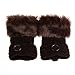 TAORE Women Warm Winter Faux Rabbit Fur Mittens Wrist Fingerless Gloves (Coffee)