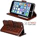 iPhone 5s / iPhone SE Folio Wallet Phone Case Cover, [Stand Video][Card Holder] 4.0inch iPhone5s Flip Leather Case 3D Flower Case for Apple iPhone 5 / iPhone 5s Case - Brown