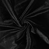 Stretch Velvet Fabric 60' Wide by the Yard for Sewing Apparel Costumes Craft (1 YARD, Black)
