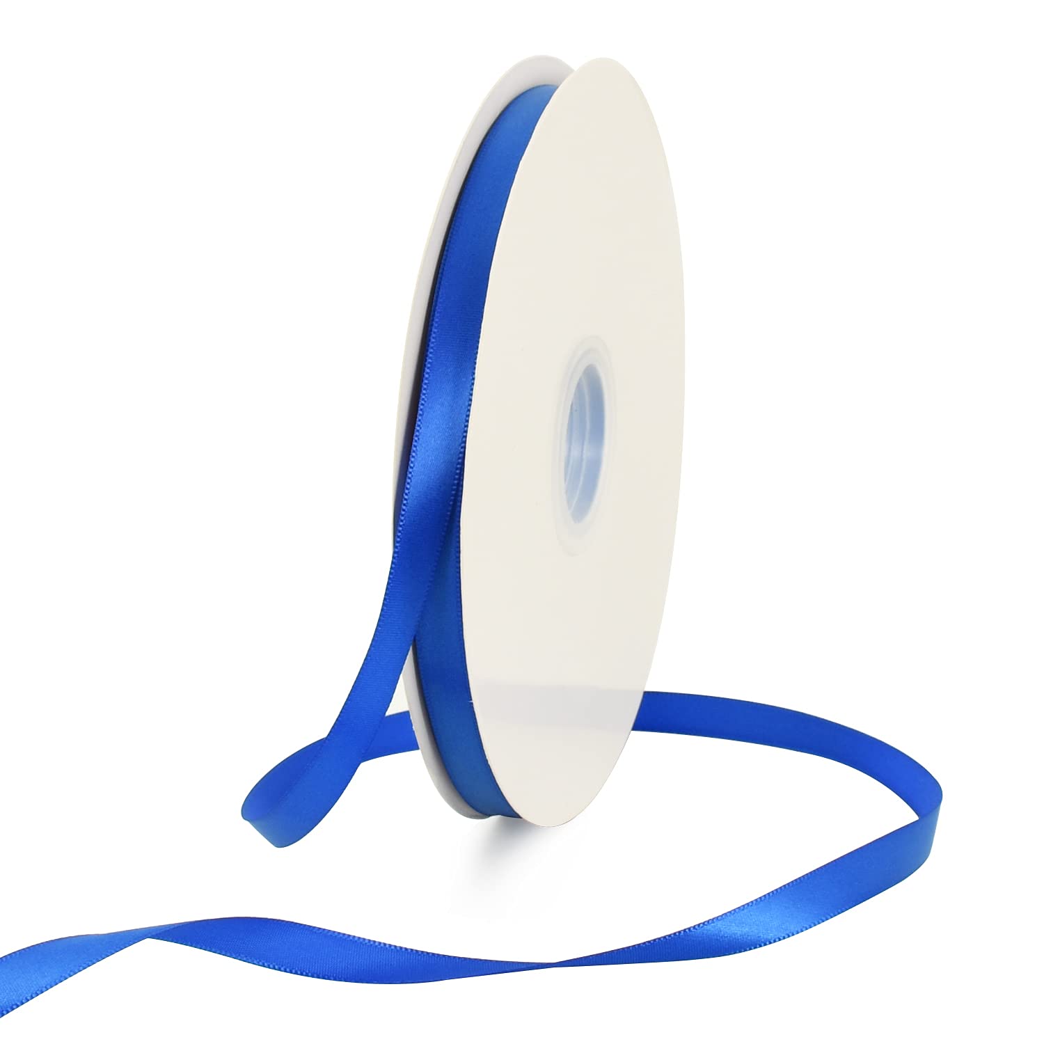 Photo 1 of TONIFUL 3/8 Inch x 100yds Royal Blue Satin Ribbon Thin Solid Fabric Ribbons Roll for Gift Wrapping Invitation Floral Hair Balloons Craft Party Wedding Decoration Valentine's Day Bouquet