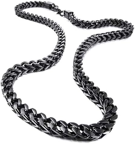 INBLUE 6MM Wide Chain Necklace For Men Women Stainless Steel Cuban