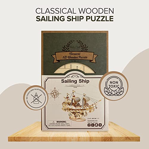 Hands Craft DIY 3D Wooden Puzzle Sailing Ship Laser Cut Assembly