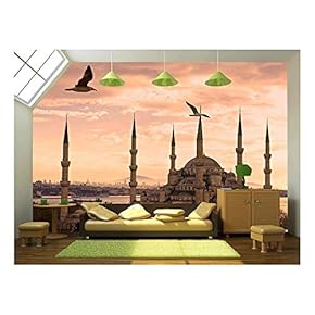 The Blue Mosque, (Sultanahmet Camii), Istanbul, Turkey. - Removable Wall Mural | Self-Adhesive Large Wallpaper - 66x96 inches