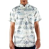 Molokai Mens Hawaiian Printed Button Down Shirt