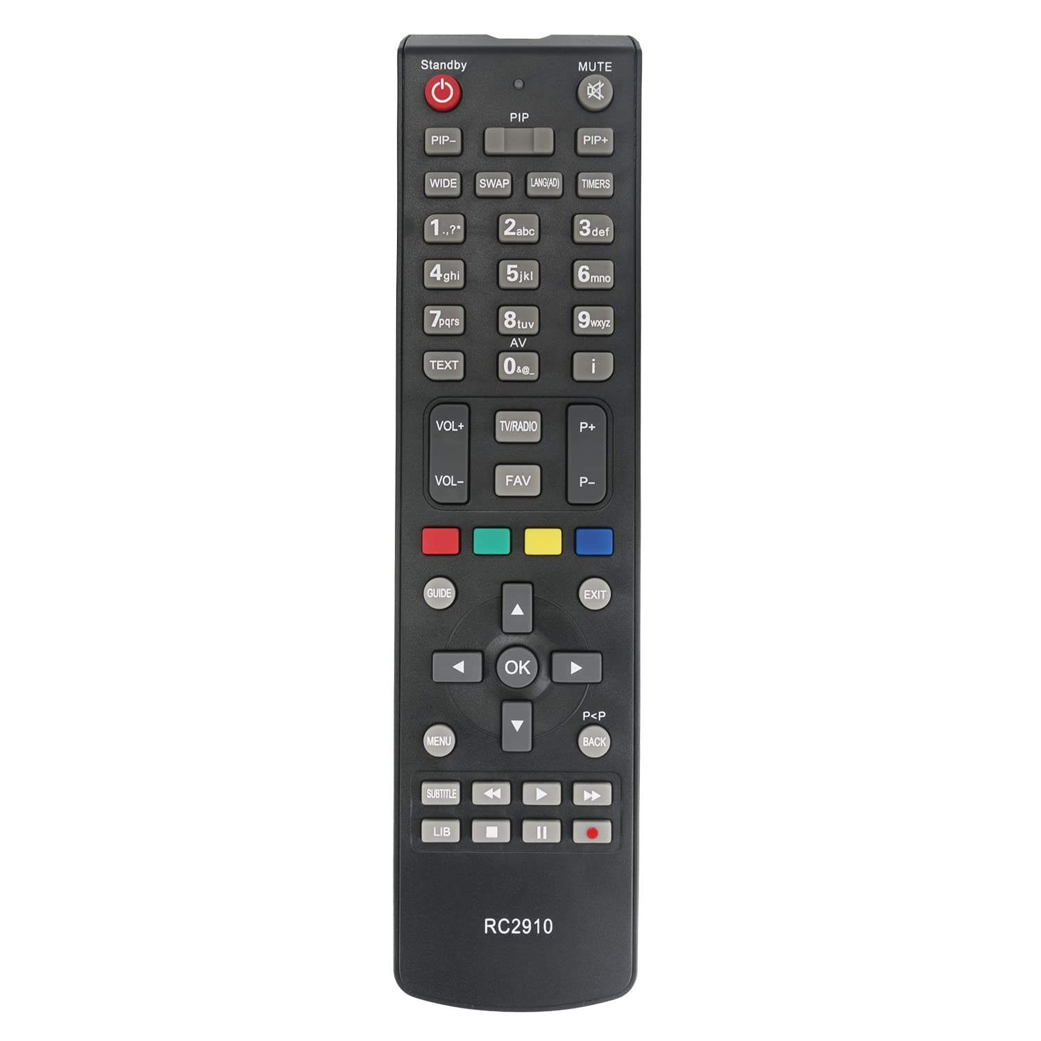 Replacement Remote Control RC2910 Fit for VESTEL Bush TV Logik Freeview HD TV Recorder L1HSTB12