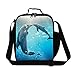 CrazyTravel Insulated Dolphin Cooler Thermal Lunch Bag Tote Box Container with Water Holder Pocket for School Kids Boys Girls