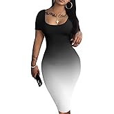 Mrskoala Women's Casual Basic Pencil Dress Bodycon Summer Sexy Club Midi Dresses