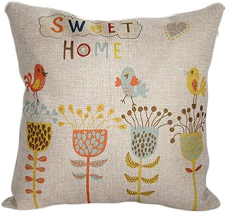 Lakiss Custom Cotton Linen Square Decorative Throw Pillow Case Sofa Cushion Cover 18"X18"