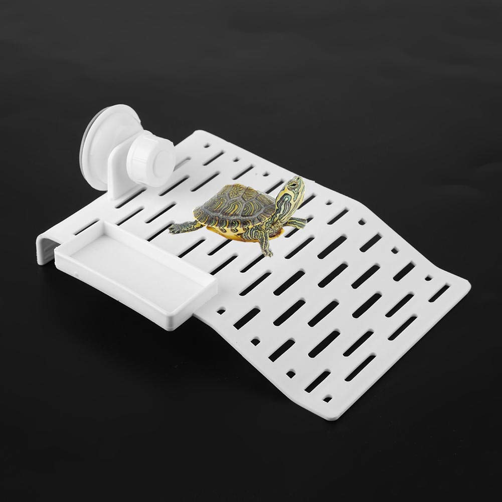 Pssopp Small Acrylic Turtle Basking Platform with Suction Cup for Aquarium Reptile Habitat - Floating Dock for Turtles and Amphibians