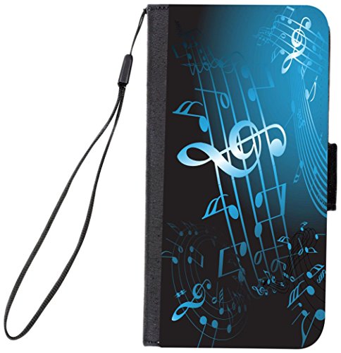 Rikki Knight Premium PU Wallet Flip Case with Kickstand and Magnetic Flap for iPhone 7 Plus - Blue Music Notes Sheet Design - Thumbnail 3
