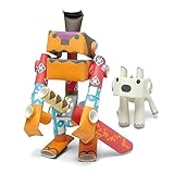 PIPEROID Rokusuke & Hachi Paper Craft Robot kit from Japan - Samurai & His Dog (Old Package)