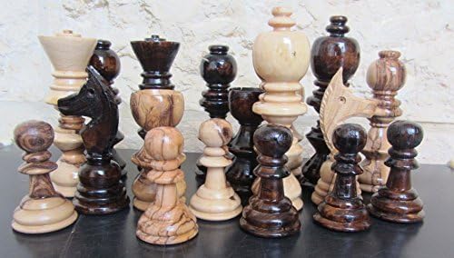 Jerusalem Large Olive Wood Chess Set Pieces 5.2 by Bethlehem Olive Wood