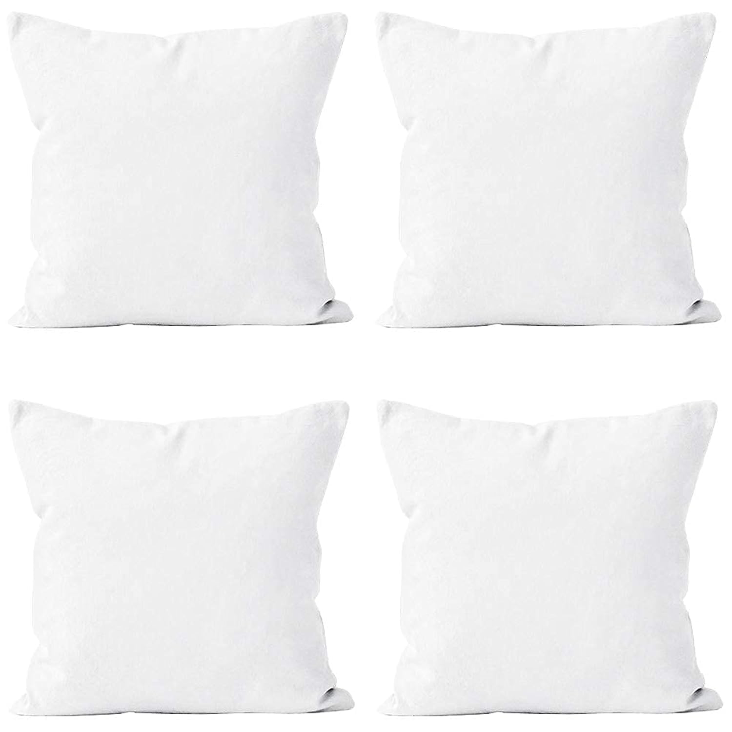 Photo 1 of Encasa XO Throw Pillow Covers Only (No Insert) (18"x18") - Sublimation Blank White 4 Pc Pack with Invisible Zipper -Polyester Twill Cushion Cases for DIY, Printing & Painting