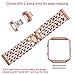 bayite For Fitbit Blaze Bands, Replacement Stainless Steel Chain Bands with Metal Frame for Fitbit Blaze Rose Gold