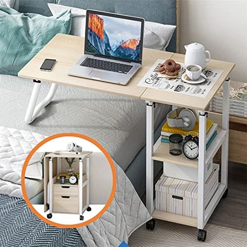 XIUWOO Bedside Table Adjustable Height, Foldable Laptop Overbed Table