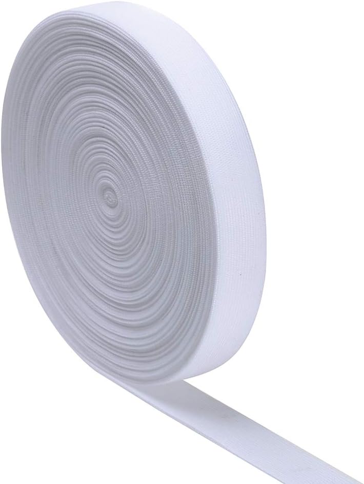 Ninepeak High Elasticity Sewing Elastic Band, 12 Yard (White, 1/2 Inch)