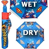 DC Comics Superman Boys Blue compact Umbrella - 3D Handle